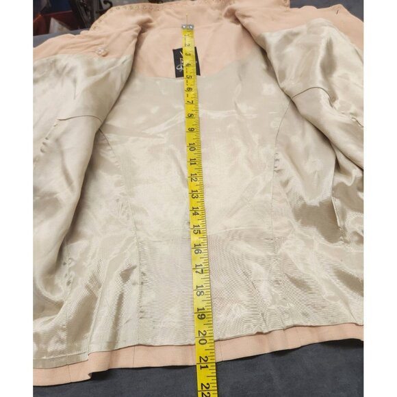 High Drama Womens Blazer Size 8 Beige Leopard Vintage 80s Embroidered Tiger Desi - Picture 11 of 16